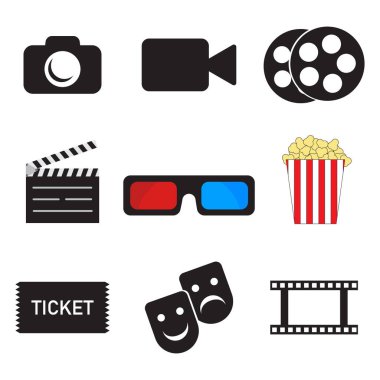 Film simgeler vektör çizim ayarla