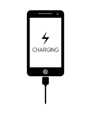 akıllı telefon şarj vektör çizimi