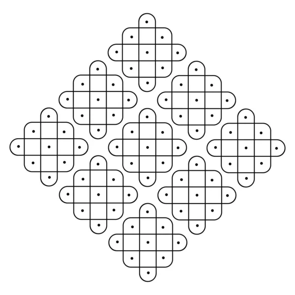Abstract Kolam Dots Vector Illustration — Stock Vector