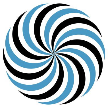 bir daire içinde siyah ve mavi spiral tasarım