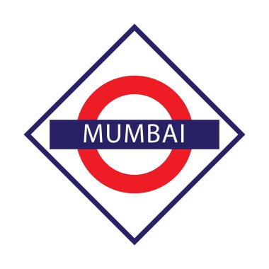 Mumbai bağlantı yolu adı tahtası beyaz üzerine izole edilmiş.