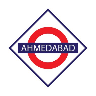 Ahmedabad kavşağı demiryolu isim tahtası beyaz üzerine izole edildi