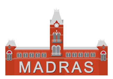 Madras Chennai merkez tren istasyonu vektörü, M.G.R tren istasyonu chennai, Tamil nadu, Hindistan, Koloni sırasında İngilizler tarafından inşa edildi.