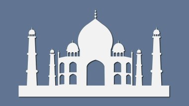 Taç Mahal, Hindistan gölge vektör illüstrasyonuyla