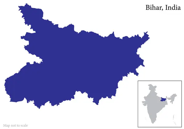 Hint devleti Bihar harita vektörü, Bihar haritası ve Hint haritası.