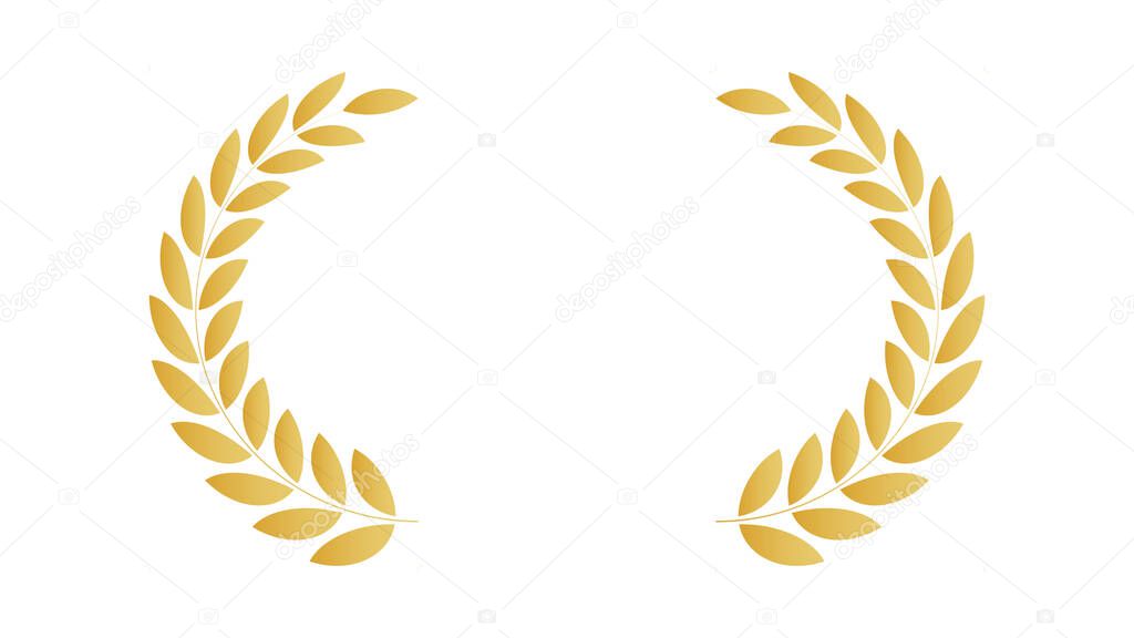 Golden laurel wreath in festival award style