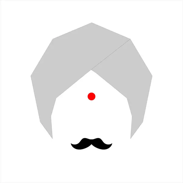 Tamil yazarı, şair Subramania Bharati Bharathiyar 'ın izole arkaplanda Vektör İllüstrasyonu
