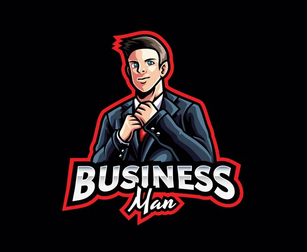 Businessman Mascot Logo Design Business People Vector Illustration Logo Illustration — Stock Vector