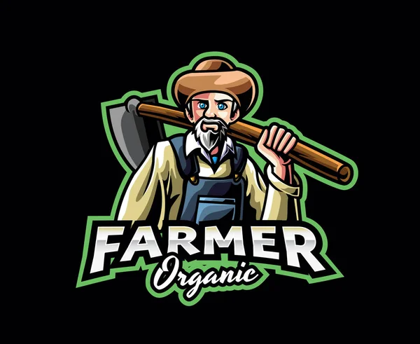 Projekt Logo Maskotki Rolniczej Ilustracja Wektora Rolnictwa Ekologicznego Ilustracja Logo — Wektor stockowy