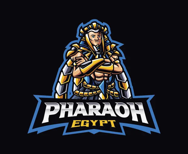 Sci Egypt Pharaoh Mascot Logo Design Futuristic Pharaoh Vector Illustration — Stock Vector
