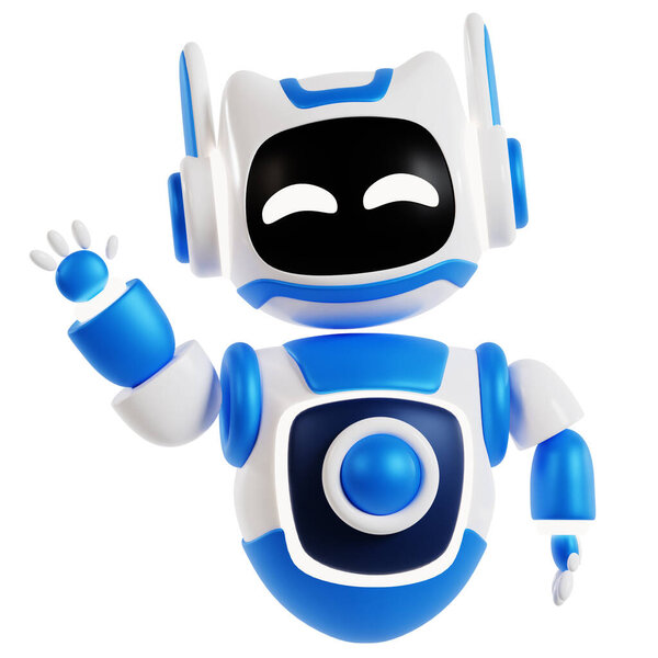 Robot Icon Design Cute Robot Hand Hello Gesture Artificial Intelligence — Stock Photo, Image