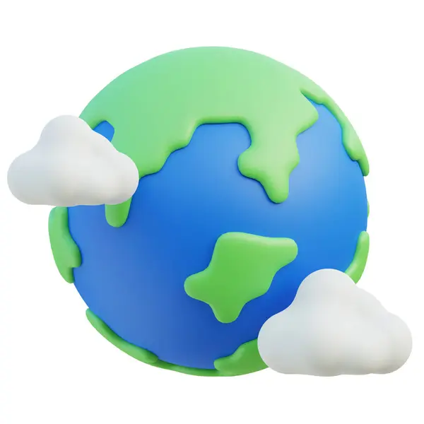 Planet Earth Icon Planet Earth Day Environment Day Concept Rendering — Stock Photo, Image