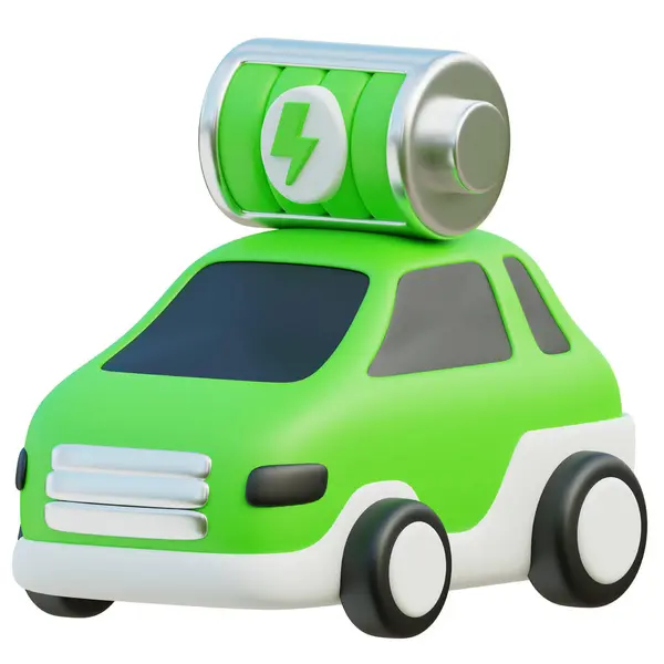 Electric Car Icon Electric Car Eco Friendly Concept Rendering Icon — Stock Photo, Image