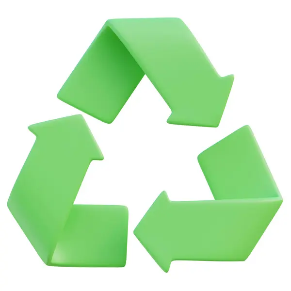 Green Recycling Symbol Zero Waste Lifestyle Rendering — Stock Photo, Image