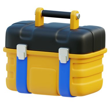 Araç kutusu 3d simgesi, izole edilmiş arkaplan. 3 Boyutlu resim çizimi