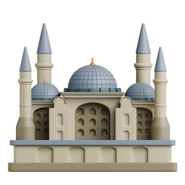 Tarihi Ayasofya 'nın 3 boyutlu bir temsili, Bizans ve Osmanlı tarzlarının harmanlanması.