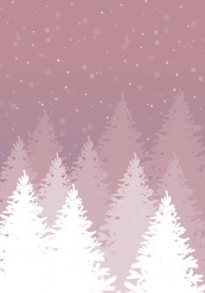 Minimaler Abstrakter Hintergrund Mit Schneeflocken Und Weihnachtsbäumen Gut Für Einladungen — Stockfoto