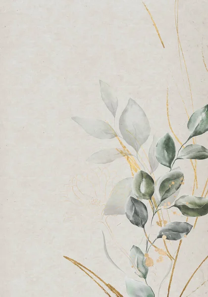 Бледные Листья Ботанический Дизайн Баннера Цветочная Пастельная Рамка — стоковое фото
