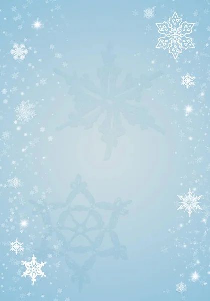 Blå Vinter Bakgrund Med Snöflingor För Dina Egna Skapelser — Stockfoto