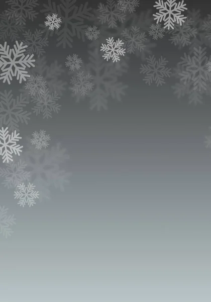 Fundo Cinzento Inverno Com Flocos Neve Para Suas Próprias Criações — Fotografia de Stock