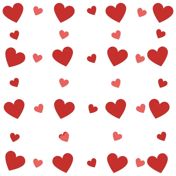Corações Sem Costura Padrão Repetindo Fundo Amor Corações Dispersos Repetidos — Fotografia de Stock