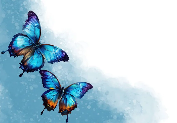 あなたのデザインのための装飾的な水彩グランジ蝶 手は汚れや塗料の滴とカラフルな蝶を描きました — ストック写真
