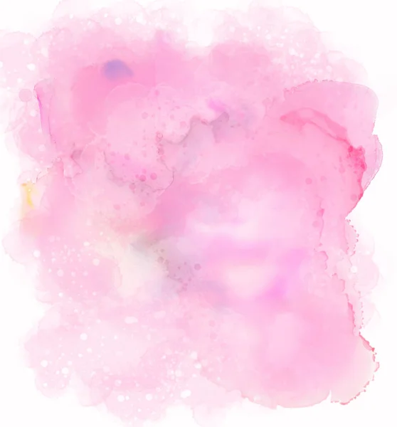 Розовый Абстрактный Акварельный Фон Зеленый Рисунок Кисти Пастельный Цвет Фона Стоковое Фото