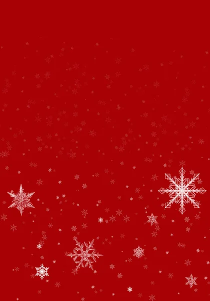 雪の背景 赤いクリスマスの降雪は 割れたフレークで 雪が降る冬のコンセプト ホリデーテクスチャとホワイトスノーフレーク — ストック写真