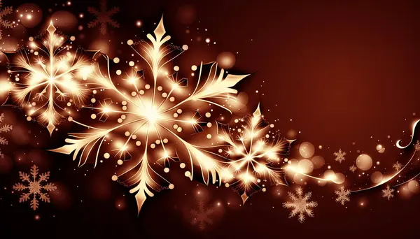 Abstract Red Winter Background Shining Snow Flakes — Stock Photo, Image