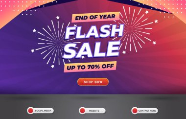 Yıl sonu flaş satışı sosyal medya şablon pankartıName