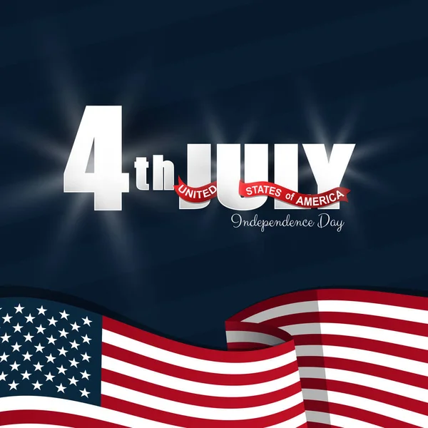 American Independence Day 4Th July Square Banner Social Media Post — Stock Vector