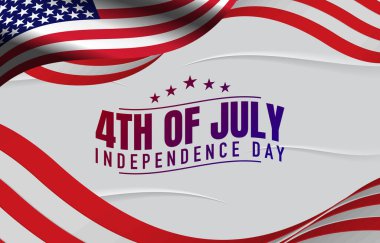 4 Temmuz Amerika 'nın bağımsızlık günü sosyal medya paylaşımı için soyut kırmızı ve beyaz arkaplan tasarımlı manzara afişi