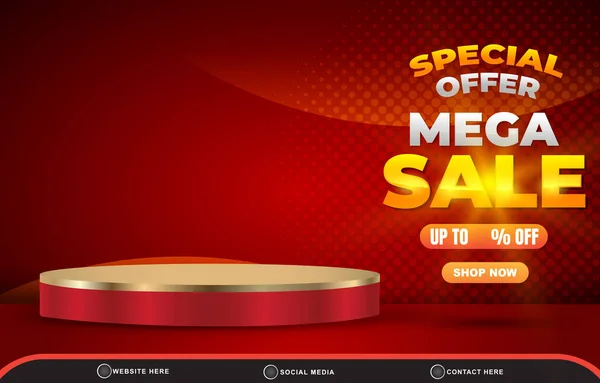 Special Offer Mega Sale Discount Social Media Post Banner Copy — Stock Vector