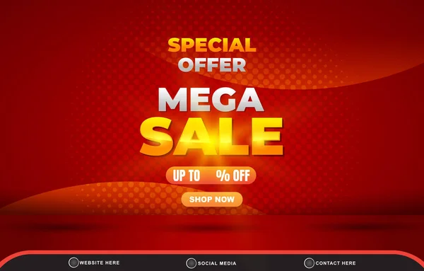 Special Offer Mega Sale Discount Social Media Post Banner Copy — Stock Vector