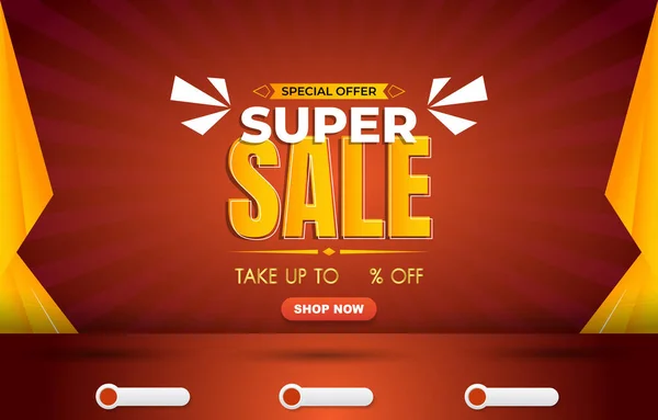 Sonderangebot Super Sale Rabatt Für Social Media Post Banner Mit — Stockvektor