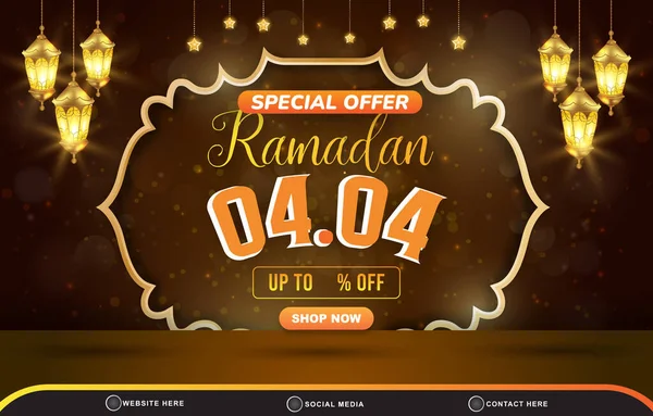 Ειδική Προσφορά Ramadan Πώληση Banner Πρότυπο Έκπτωση Χώρο Αντίγραφο Για — Διανυσματικό Αρχείο