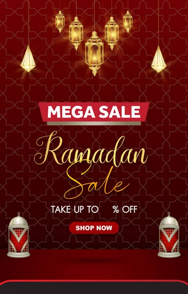 Μέγα Πώληση Ramadan Έκπτωση Πώληση Social Media Σύντομη Κενό Χώρο — Διανυσματικό Αρχείο