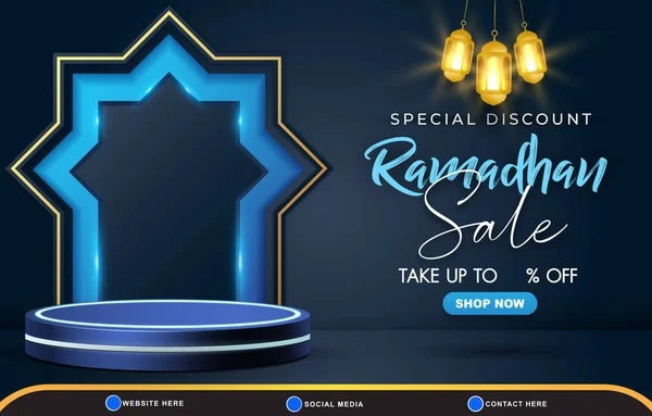 Special Discount Ramadan Sale Template Banner Copy Space Podium Για — Διανυσματικό Αρχείο