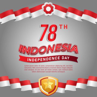Sosyal medya paylaşımı için Endonezya 'nın bağımsızlığının 78. günü soyut kırmızı ve beyaz arkaplan tasarımı 20