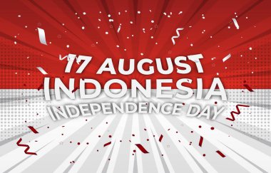 Endonezya 'nın bağımsızlık günü. 17 Ağustos bayrağı. Soyut gradyan kırmızı ve beyaz arkaplan 16.