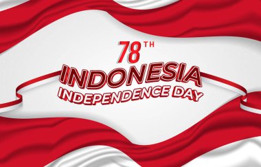 Endonezya bağımsızlık günü afişlerinin 78. yılı kutlu olsun. Soyut gradyan kırmızı ve beyaz arka plan tasarımları 18.