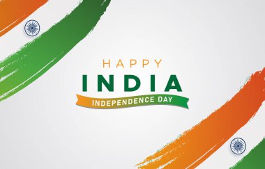 Mutlu Hindistan Bağımsızlığı Günü 15 Ağustos Turuncu beyaz ve yeşil arka plan tasarımı