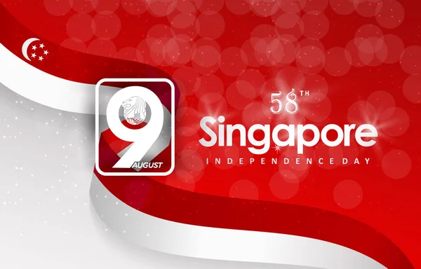 stock vector singapore independence day 9th of august banner with abstract gradient red and white background design1