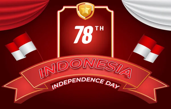 Agosto Banner Día Independencia Indonesia Con Diseño Abstracto Degradado Fondo Ilustración de stock