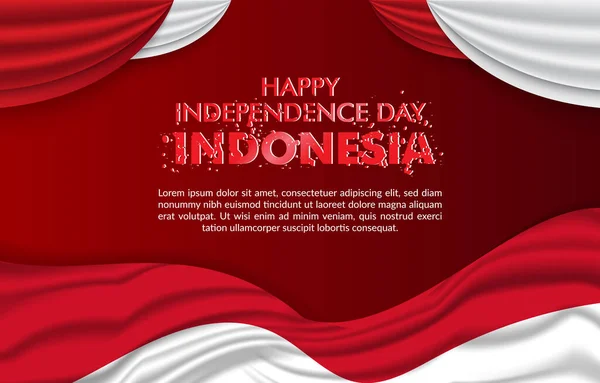 Feliz Agosto Indonesio Banner Día Independencia Con Degradado Abstracto Rojo Vectores de stock libres de derechos