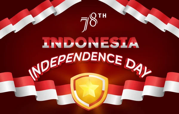 Día Independencia Indonesia Agosto Banner Con Degradado Abstracto Rojo Blanco Ilustración de stock