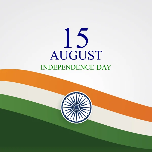 India Independencia Día Agosto Banner Con Naranja Blanco Verde Fondo Gráficos vectoriales