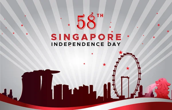 Singapore Independencia Día Agosto Banner Con Diseño Abstracto Degradado Fondo Gráficos vectoriales