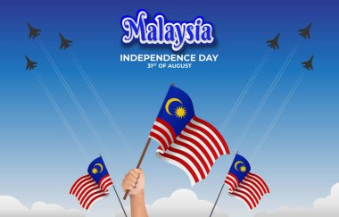 Malezya 'nın bağımsızlık günü 31 Ağustos bayrağı soyut gradyan sarı arkaplan tasarımı 1