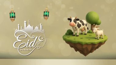 İslami süsleme ve soyut arkaplan tasarımı ile Mübarek hareketli video şablonu